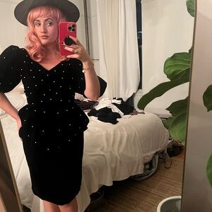 Evenings by Pantagis Black Velvet Dress